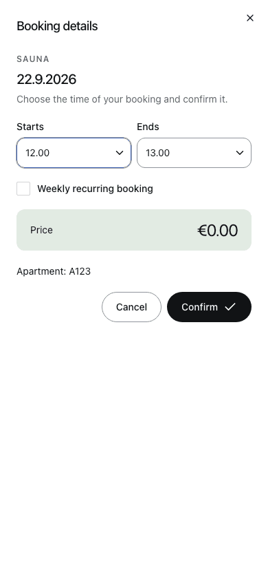 Check the time and price before confirming your booking.