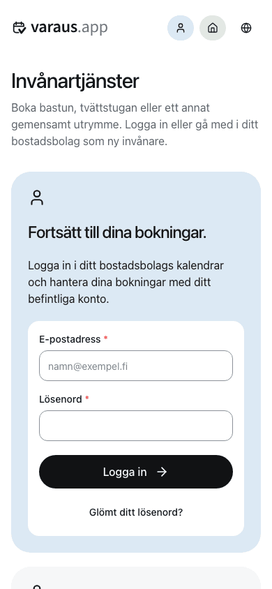 Tjänster för boende på telefonen.